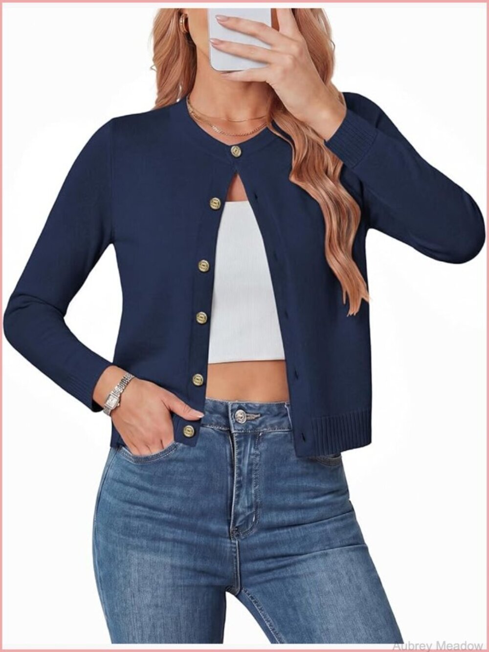 Cropped Cardigan Sweater Wool Blend Button Up Lightweight Soft Casual Work